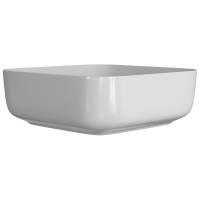 Gressingham 400mm Ceramic Square Washbowl & Waste - Matt Black