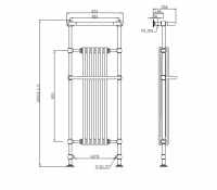 Blenheim Traditional Towel Radiator, 574 x 1362, Chrome & White, Holborn London 1855