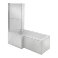 Hook DOUBLECAST L Shape 1700x850 LH Shower Bath Pack