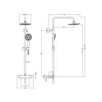 Core Brushed Brass Twin Head Rigid Riser Shower Kit - Signature Showers