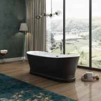 Charlotte Edwards Jupiter Matt Black 1700 x 700 Freestanding Bath