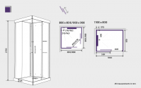 Kinedo Horizon 900mm Recessed Pivot Door Self Contained Shower Pod