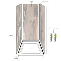 Multipanel Tile Effect 1200 x 1200 x 1200mm 3 Sided Wall Panel Kit