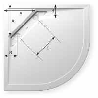 Roman Offset Quadrant Shower Tray - 1200 x 900