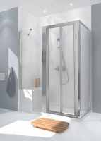 1500 x 800mm Seated Shower Tray & In Line Panel With Bi-Fold Door - Lakes