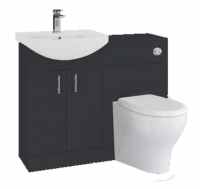 Carlo 1000 P Shape Bathroom Vanity & Toilet Unit - Matt Grey - Right Hand