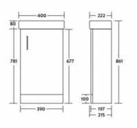 Lanza 400 Cloakroom Vanit Unit & Basin - White - Signature