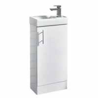 Lanza 400 Cloakroom Vanit Unit & Basin - White - Signature