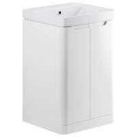 Laplane 500mm 2 Door Floor Standing Cloakroom Basin Vanity Unit - White Gloss