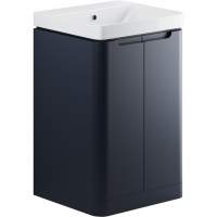 Laplane 500mm 2 Door Floor Standing Cloakroom Basin Vanity Unit - Matt Indigo