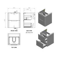 Royo Onix 600mm 2 Door Wall Unit & Slim Basin in Gloss White