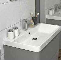 Elation Ikoma 450mm 1 Door Vanity Unit & Basin - Pearl Grey Matt