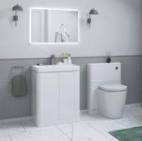 Elation Ikoma 650mm 2 Door Bathroom Vanity Unit & Basin - Gloss White