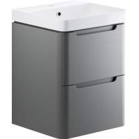 Laplane 500mm 2 Drawer Wall Hung Cloakroom Basin Unit - Matt Grey