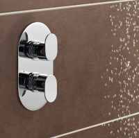 Pure Thermostatic Concealed Shower Valve with Fixed Rain Head & Riser Rail - Kartell UK