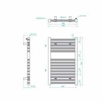 Hugo2 600 x 800mm Electric Towel Radiator - Chrome - High Heat Output - Tissino