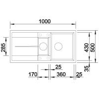 Blanco Subline 500 U Kitchen Sink - Anthracite