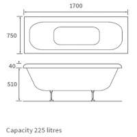 Merchtem DOUBLECAST Round 1800 x 800 Double Ended Bath & Legs