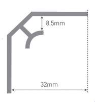 Square End Cap - Two Piece - White -  MultiPanel Ceiling Panel Profile Trim