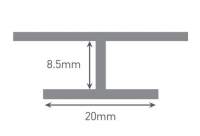 Ceiling Mid Joining Strip - One Piece - Silver - MultiPanel Ceiling Panel Profile Trim