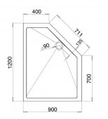 Roman Stone Neo Angle Shower Tray 900 x 900mm