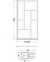 Aquadart Venturi 6  Black Hinged Bath Shower Screen Right Hand - 1500 x 900mm