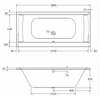 Aquabathe Comet Whirlpool Bath, 1800 x 800, Single End 10 Jet System, Frontline Bathrooms