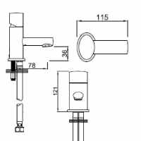 Sagittarius Bari Cloakroom Basin Mixer Tap with Sprung Waste 