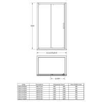 Nuie Pacific 1200mm Sliding Shower Door 