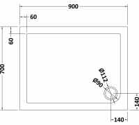 Nuie 1000 x 1000 Square Shower Tray Slate Grey - FREE Waste