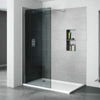 Jaquar Walk In Shower Screen - 1000mm - Black Glass & Frame