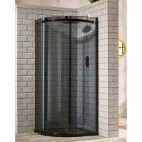 1700mm Matt Black Recess Sliding Shower Door - Rolla 8 By Aquadart