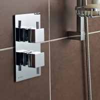 Pure Thermostatic Concealed Shower Valve with Fixed Rain Head & Riser Rail - Kartell UK