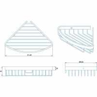 Croydex Premium Large Curved Shower Caddy - 250 x 140 x 125mm - Rust Free