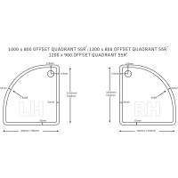 Nuie 1000 x 800 Left-Handed Offset Quadrant Shower Tray Slate Grey - FREE Waste