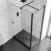 1000mm Matt Black Rolla 8 Frameless Sliding Door Corner Enclosure - Aquadart