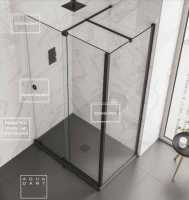 1600mm Matt Black Rolla 8 Frameless Sliding Door Corner Enclosure - Aquadart