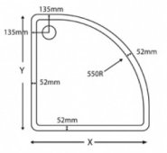 Roman Infinity Quadrant Shower Tray 900mm x 900mm - Matt White or Gloss White