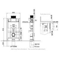 Arley Cyclone Toilet Fixing Frame With Push Plate1.0 - 1.2m 