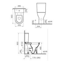 Burlington Rimless Slimline Close Coupled WC & White Ceramic Cistern with Push Button P20 C4