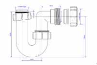 McAlpine FLEXCON3 flexible waste fitting 165/250mm long - uni x uni 1.1/4