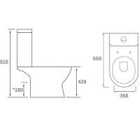 Choices 600 Open Back Close Coupled Toilet & Seat - Scudo