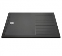 Nuie 1600 x 800 Walk-In Shower Tray Slate Grey - FREE Waste