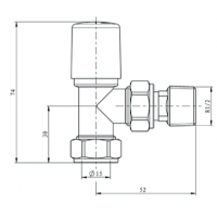 DQ Abbey Manual Angled in Brushed Nickel Radiator Valves