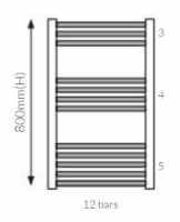 Hugo2 812 x 600mm Towel Radiator - Mont Blanc - High Heat Output - Tissino 