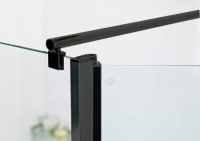 Roman Showers Select Matt Black 300 Pivoting Deflector Panel 343mm Width (8mm Glass) 