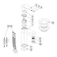 Alabio Cloakroom Basin Mixer w/Click-Clack Waste