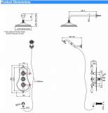 Burlington Trent Concealed Traditional 3 Controlled Shower with Fixed Head & Handset - TF3S