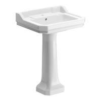 Shetland 600x500mm 1TH Basin & Full Pedestal