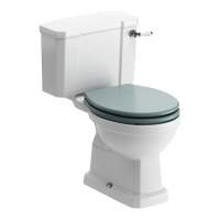 Shetland Closed Coupled Toilet & Sea Green Wood Effect Seat